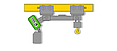 Graphique du palan à chaîne Big Bag STB. Il lève les charges volumineuses jusqu’à la position de crochet la plus élevée.